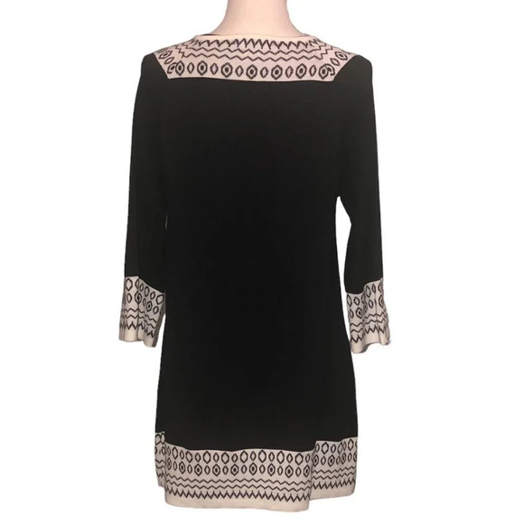 Style & COMPANY Women's Sz M Petite Black & White Geometric Sweater Dress/Tunic - Picture 8 of 8